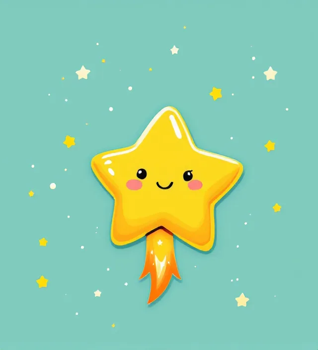 Smiling yellow shooting star